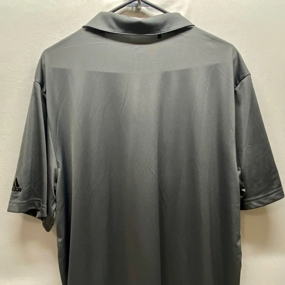 Adidas Polo Shirt Men's XL‎ Gray Short Sleeve Logo Performance Golf Top GUC